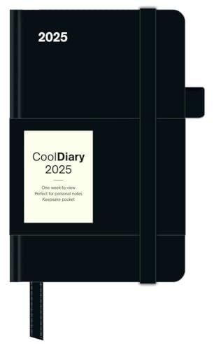 NEUMANN - Black 2025 Cool Diary, 9x14cm, Wochenkalender mit Banderole und Lesebändchen, Tasche für Visitenkarte, Jahres- und Monatsübersicht, Mondphasen und internationales Kalendarium NEUMANN - Black 2025 Cool Diary, 9x14cm, Wochenkalender mit Banderole und Lesebändchen, Tasche für Visitenkarte, Jahres- und Monatsübersicht, Mondphasen und internationales Kalendarium