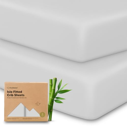 Image of KeaBabies 2-Pack Baby Crib Sheets for Boys, Girls - 52x28 Viscose Derived from Bamboo Toddler Bed Sheets Neutral, Fitted Crib Mattress Cover for Standard Baby Bedding, Soft & Cozy (French Gray)