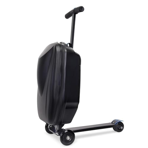 Maleta plegable rígida y carrito de viaje para niños, solución de viaje multifuncional para niños de 4 a 15 años, Black