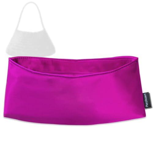 PurzInzert Premium Satin Silk Insert for Dragon Diffusion Rosanna Bag (Fuchsia), Lightweight Organizer, Zipper Pocket Custom Fit Handbag Purse Liner