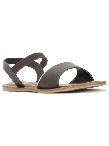 Image of Bata 5614 Christie Sandal E 24 Dark Brown Sandals For Women|casual outings|Party|occasion|Festival|comfortable|Open Toe
