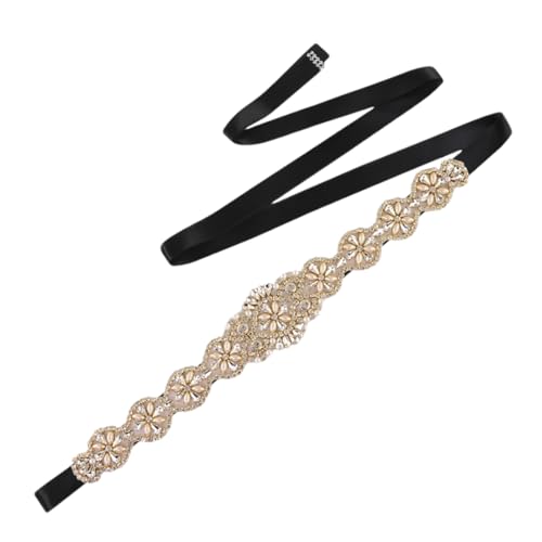 Gold Wedding Belt, Rhinestone Dress Belt, Applique Trim Bridal Wedding Decorative Belt