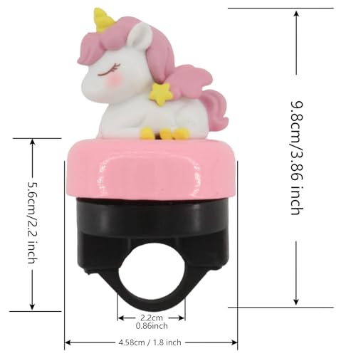 EIRONA Kids Bike Bell for 22.2mm Handlebar, Unicorn Girls Bike Bell, Bicycle Horn for Girls, Toddler Bike Bells, Cycle Ring for Girls Bike - Thumbnail 4