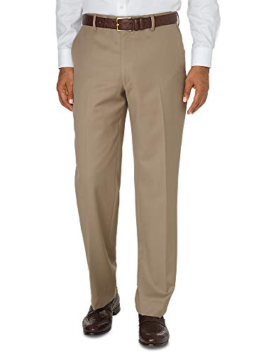 Image of Paul Fredrick Men's Classic Fit Wool Gabardine Flat Front Pants