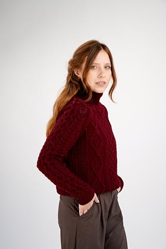 Image of SAOL Women's Wool Sweater Irish Cable Knit Jumper Made in Ireland