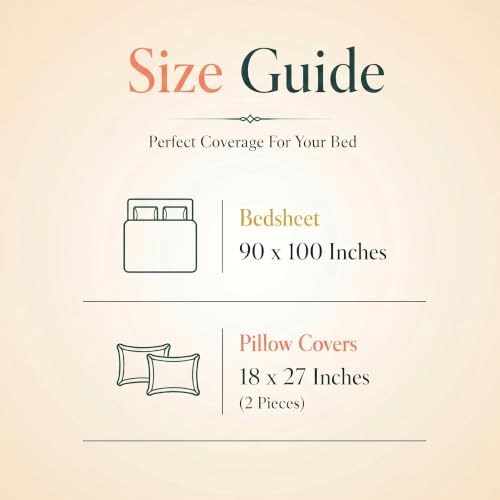 Image of BSB HOME 240 TC Cotton Feel Bedsheet with 2 Pillow Covers, Soft & Breathable Printed Double Bed Sheet for Bedroom, Fade Resistant & Easy Care - 90 x 100 Inches (228 x 254 cm) - Chambray Blue