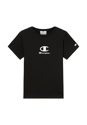 Champion Legacy Boys T-Shirt à col Rond, S, Noir, Noir, S