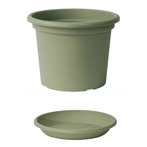 Euro3plast Geo Blumentopf mit Untersetzer 30 cm Ø rund in Rosmarin 19761479.L4 Euro3plast Geo Blumentopf mit Untersetzer 30 cm Ø rund in Rosmarin 19761479.L4