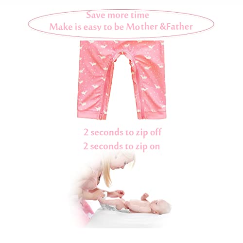 Image of weVSwe Baby Girl Toddler UPF 50+ Rash Guard Swimsuit Sun Protection Beachwear Zipper Bathing Suit 0-3 Years