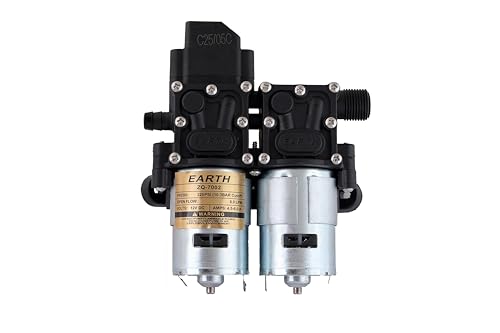 Image of Earth High Pressure Pumps 12v DC Water Pump Diaphragm Pump Double Motor Pump Without Cover,Motor (250 PSI FLOW RATE- 4452 Copper 10 Leter Par Minute. without cover