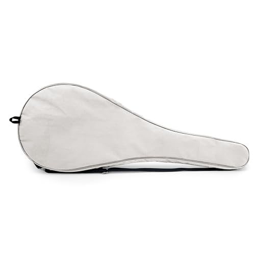 Alephnull Performance Tennisschlägerhülle Leichte gepolsterte Tennistasche Tennistasche für EINEN Schläger Badmintontasche Squash-Tasche (Weiß 70cm)