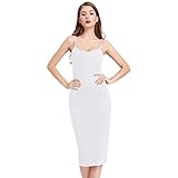 Kate Kasin Women Chemise Nightgown Under Knee Tank Bodycon Slip Dress White XL