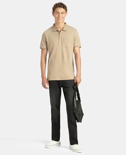 Image of Jockey 3913 Men Super Combed Cotton Rich Solid Half Sleeve Polo T-Shirt with Chest Pocket