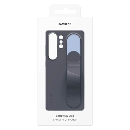 Image of Samsung Galaxy S25 Ultra Standing Grip Phone Case, Protective Cover, Soft Touch, Kickstand, Durable Design, US Version, EF-GS938CBEGUS, Black