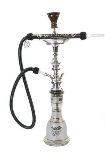 Khalil Mamoon KM Shisha cachimba genuina egipcia sheesha pipa Cafe Style con manguera de 175CM lavable (negro)