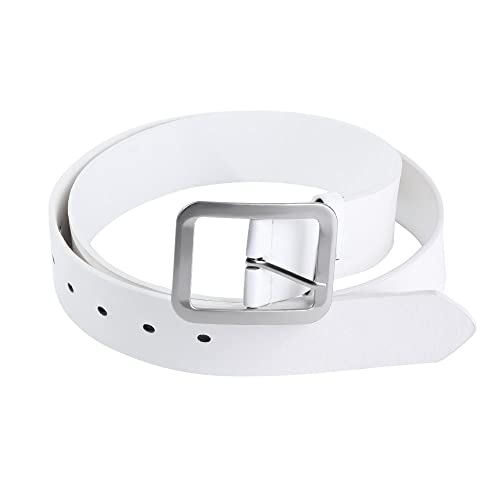 Waist Belts Casual Waistband Waist Strap Belts Luxury Square Pin Buckle Belt(white)