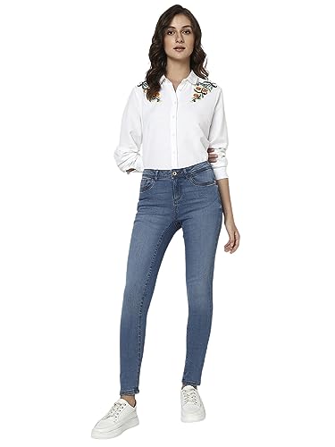 Image of VERO Moda Women High Rise Skinny Fit Light Fade Stretchable Jeans