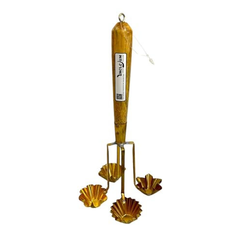 UNCLEJUM Kratong Thong (crispy golden cup) Ancient Thai Appetizers made tool 4 shape Cups in 1 Dessert Thai Brass Mold