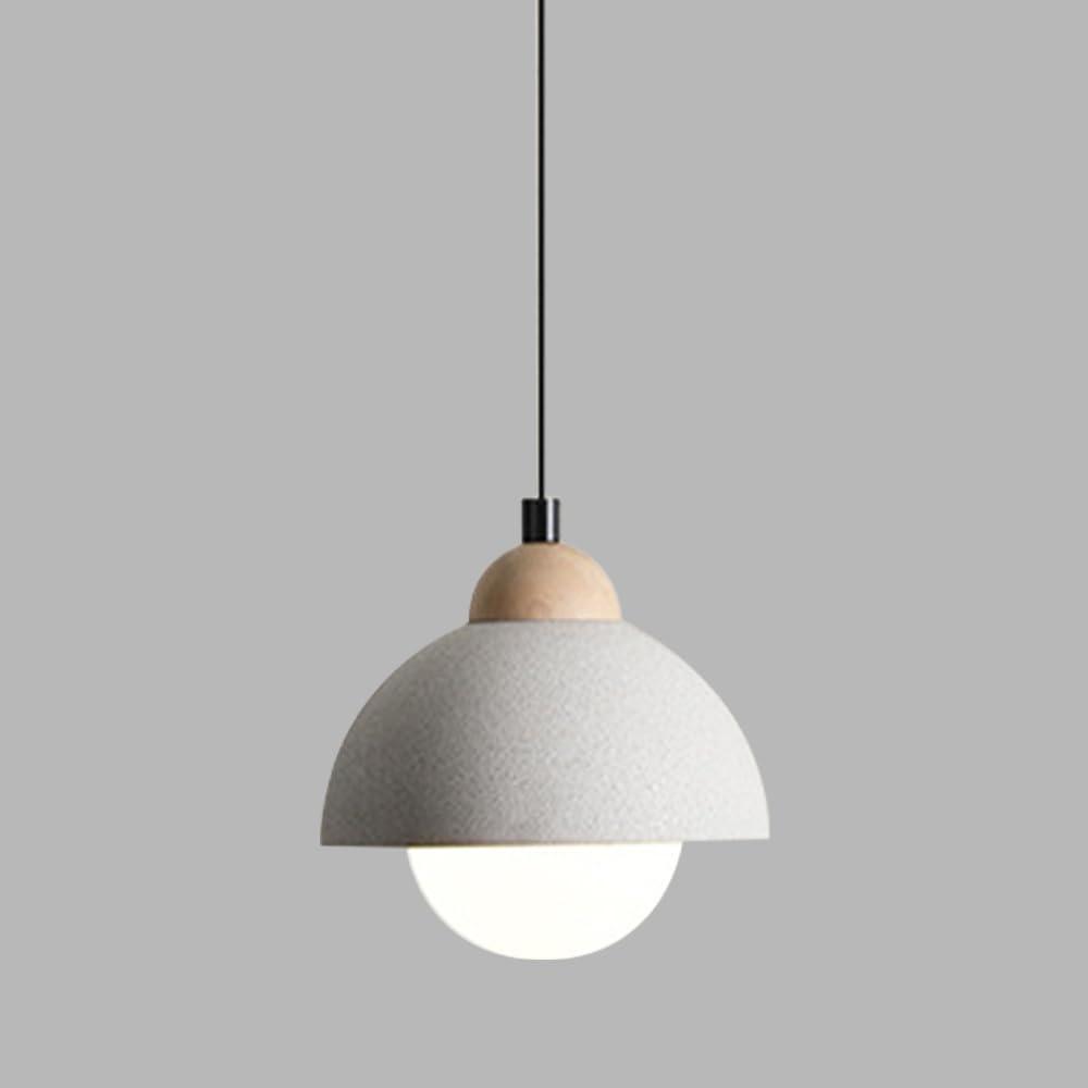 LYMSXAZOU Modern Pendant Light Globe Glass Hanging Lamp Shade Dome Ceiling Lighting Fixture Wood Dining Table Lights Industrial Suspension Lamps for Kitchen Island Cafe Bar Star of