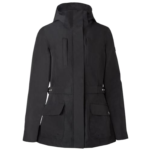 HORZE Women's Jadine Equestrian Waterproof Horse Riding Hooded Rain Jacket - Black - 10