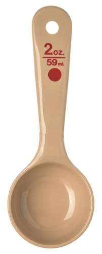 Image of Carlisle FoodService Products Measure Miser Plastic Measuring Spoon with Short Handle, 2 Ounces, Beige, 1 Count (Pack of 1)