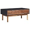 Coffee tabletv cabinetlaptop computer deskoffice sofa tableliving room center tea tablewith 2 drawersfeatures gold aluminum handlesassembly required354x197x157solid acacia wood and mdf  urban country home decor