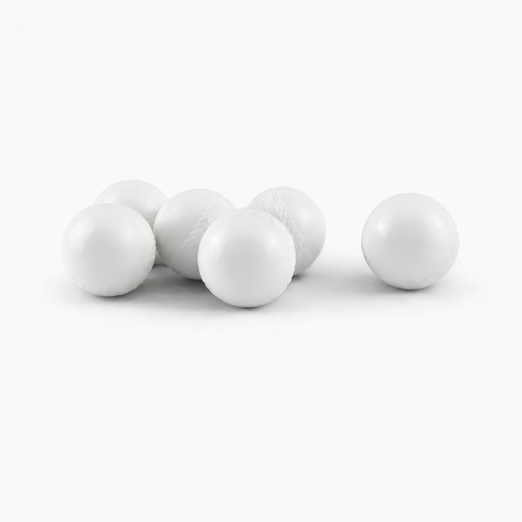 Pack of 6 Unbranded Cricket Windballs, Training Wind Ball, Cricket, Dog Balls (White)