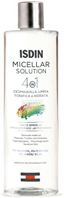 ISDIN Micellar Solution, 4 in 1 Makeup Remover, Cleanser, Hydrating Toner - Suitable for Sensitive Skin, 13.5 Fl. Oz