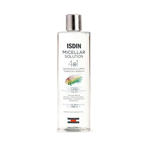 ISDIN Micellar Solution 4 en 1 (400 ml) | Eau Micellaire | Nettoie, Démaquille, Tonifie et Hydrate | Démaquillage