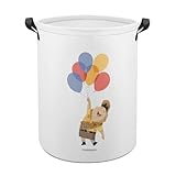 ランドリーバスケット カールじいさんの空飛ぶ家 洗濯かご バスケット 収納ボックス 洗濯物入れ 収納袋 折り畳み 丸型 大容量 撥水