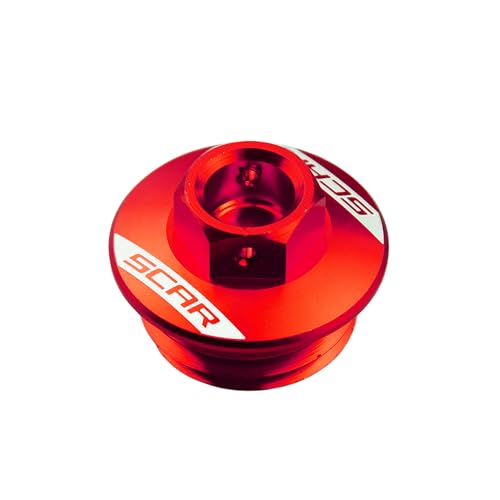 SCAR Bouchon vis carter huile moteur Compatible avec KAWASAKI KX KXF KLX KFX 250 450 04-26 SUZUKI RMZ250 - Rouge