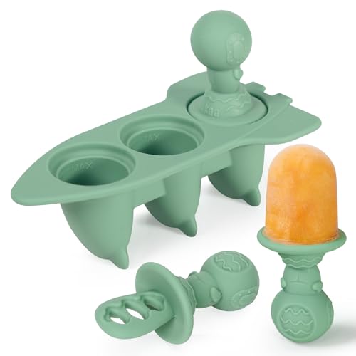 Image of Haakaa Astronaut Ice Pop Mould Set – Mini Silicone Breastmilk Popsicle Molds with Sticks, Anti-Choking Design, Ideal for Baby Teething Relief, Frozen Breastmilk Treat Maker for Infant