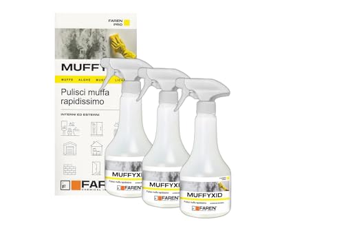 FAREN Muffyxid - Eliminar moho, antimoho, limpiador de moldes de acción rápida, desinfectante, elimina rápidamente moho, hongos, musgos y algas, retrasa la reaparición, 500 ml (3)