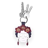Hide & Drink, Leather Dia De Los Muertos Keychain/Day Of The Dead/Mexican Culture/Key Ring/Accessories, Handmade :: White