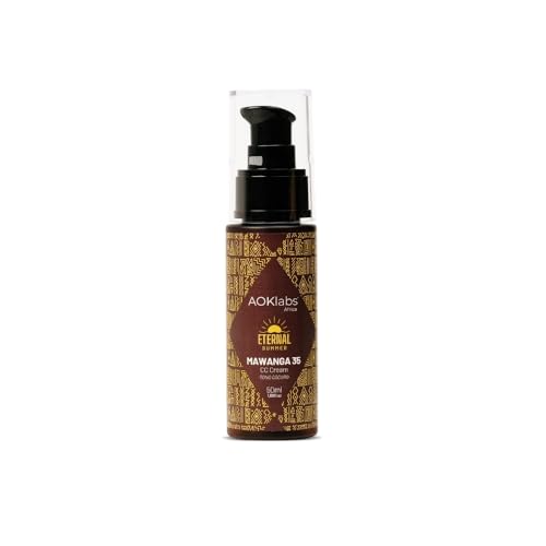 AOKlabs- MAWANGA Protector solar facial en tono oscuro SPF 35, crema correctora de color 50 ml.