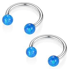 2pcs,blue opal,silver