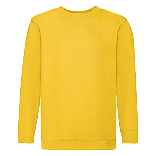 Fruit of the Loom Jungen Regular Fit Sweatshirt, Gelb (Sonnenblumengelb...