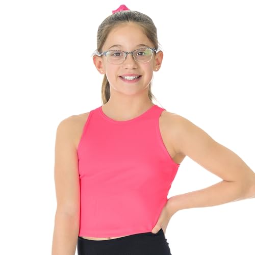 Image of Destira Girls Dance Crop Tank Top, Super Soft Athletic Top, Ideal for Gymnastics, Yoga, Workouts, Running