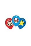  Super Mario Bros - Globos decorativos para fiestas y cumpleaños infantiles, juego de globos para cumpleaños temático (6 unidades)