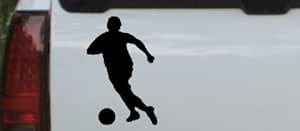 Amazon.com: LBM Graphics Soccer Player Sports Decal Sticker BLACK - Die ...