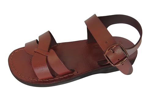 LION OF JUDAH MARKET Biblical Style 7 Unisex Adults Genuine Leather Flip Flops Jesus Sandals