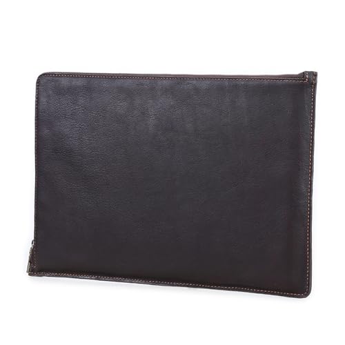 Sacoche ordinateur 14 pouces cuir vachette imperméable multi-poches