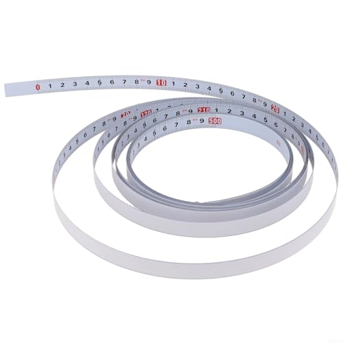 Regla de cinta de acero para la tira métrica de mesa de carpintería, calcomanía de escala de sierra ingletadora, cinta métrica con respaldo fuerte para bancos de trabajo, sierra (5 de izquierda a