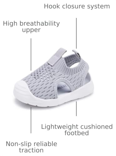 Image of BMCiTYBM Baby Boy Girl Closed Toe Summer Toddler Sandals Lightweight Shoes Infant Non-Slip First Walking Sneakers 6 9 12 18 24 Months 2-3 Years