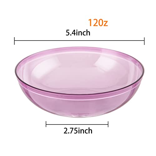 Bucla 50 Pack 12Oz Purple Plastic Bowls-Disposable Crystal Plastic Bowls- Plastic Bowls Set-Reusable Bowls-Premium Heavy Duty Clear Dessert Bowls For Wedding &Parties #TOP2