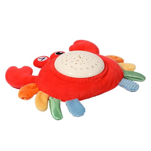 Cangrejos rellenos de música – Juguete de de peluche con música y proyección de estrellas | musical ajustable y abrazable, de confort infantil