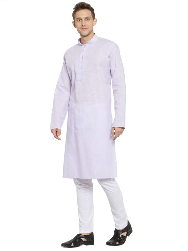 Image of RG DESIGNERS R VASUDEV Solid Cotton Kurta Churidhar Set for Mens (10614)