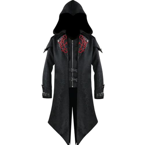 Manteau à capuche vintage FGRID veste de smoking steampunk pour cosplay gothique