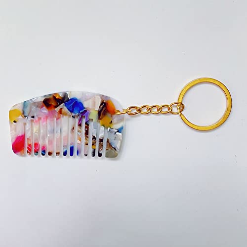 2 Pcs Peine Mini de Acetato con Llavero miniatura 5