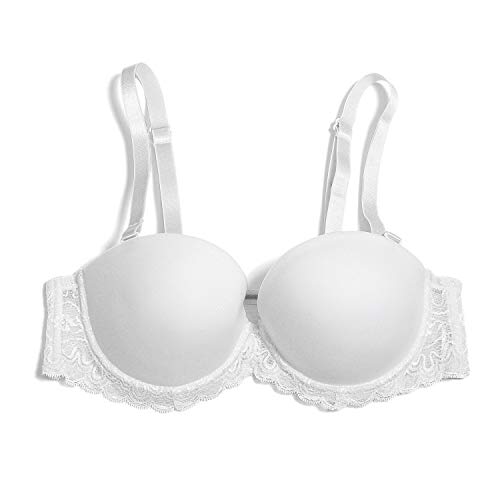 Soutien-Gorge sans Bretelles Dos Nu Dentelle Blanc 100D